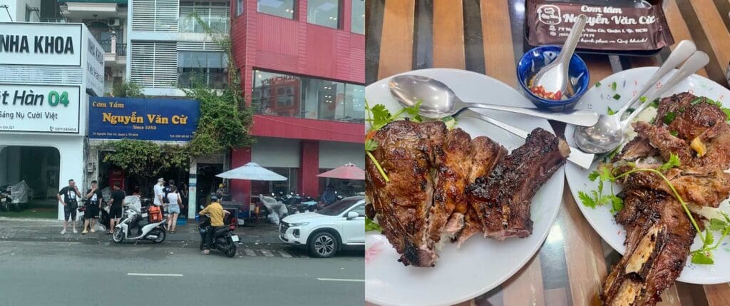 Cơm tấm Nguyễn Văn Cừ – nổi tiếng với sườn nướng khổng lồ tại TP.HCM