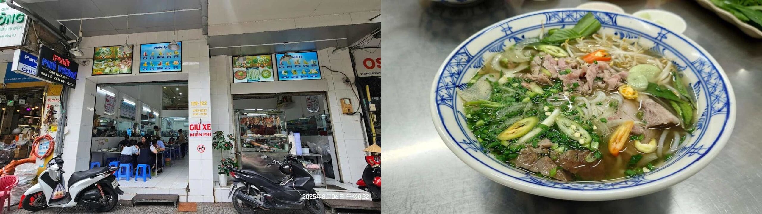 Phở Phú Vương – quán phở bò ngon tại Quận 1 và Quận 2 và quận 10, Sài Gòn