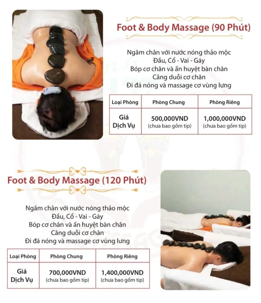 Foot & Body Massage tại Quỳnh Như 137 – Massage đá nóng toàn thân 90 và 120 phút ở Quận 1